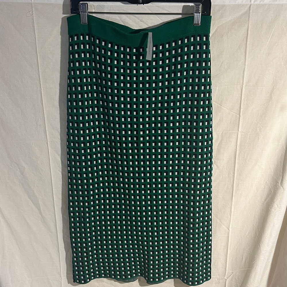 Banana Republic Green and Black Checkered Pencil Skirt